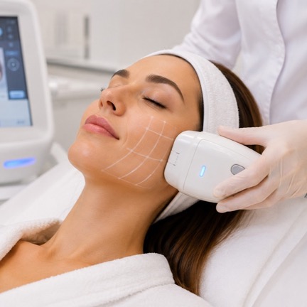 HIFU Hautstraffungsbehandlung im Salon Esthétique